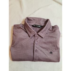Travis Mathew Polo Shirt Mens Medium Purple Short Sleeve Athleisure Golf Preppy